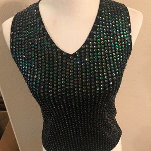 Joseph A. Sequined V-Neck Formal Tank Size Small